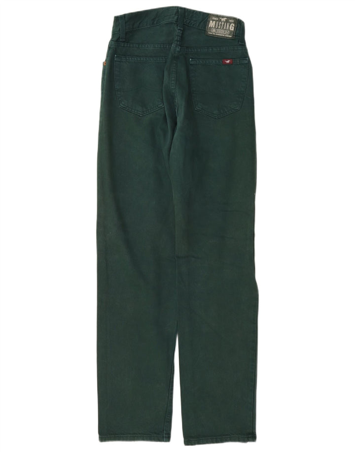 Mustang Herren Straight Jeans W27 L32 Grüne Baumwolle