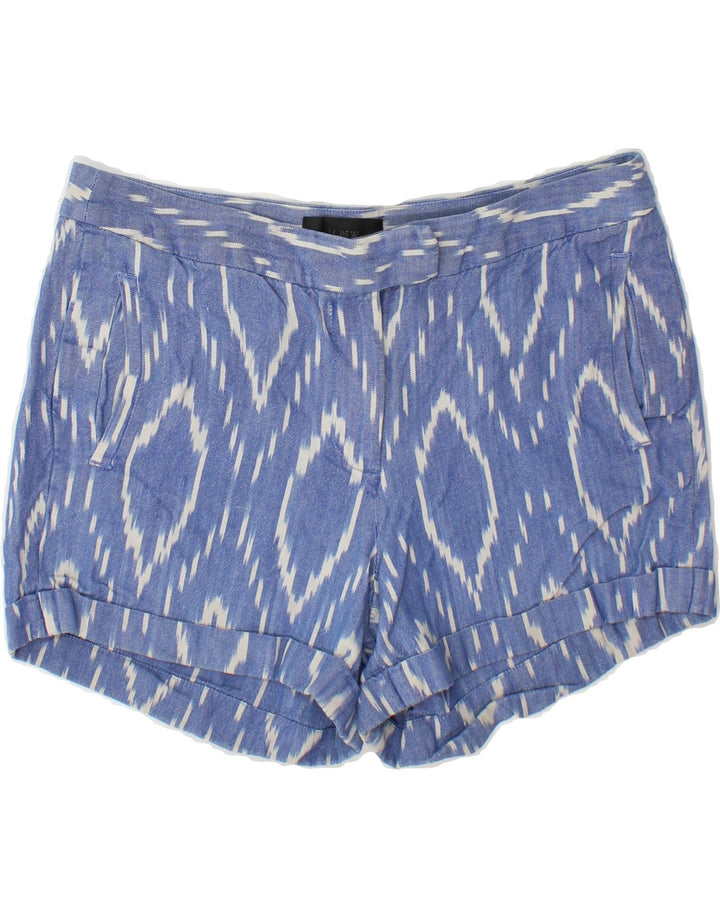 J. CREW Womens Chino Shorts US 8 Medium W32 Blue Ikat Cotton Vintage J. Crew and Second-Hand J. Crew from Messina Hembry 