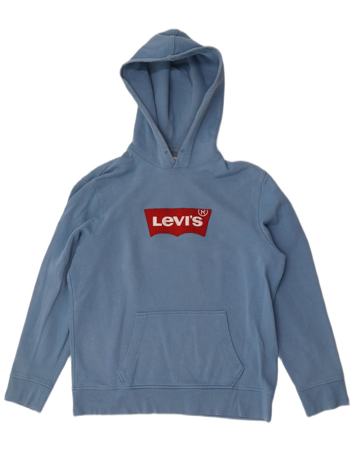 Levi's Herren-Pullover mit grafischem Kapuzenpullover, groß, aus blauer Baumwolle