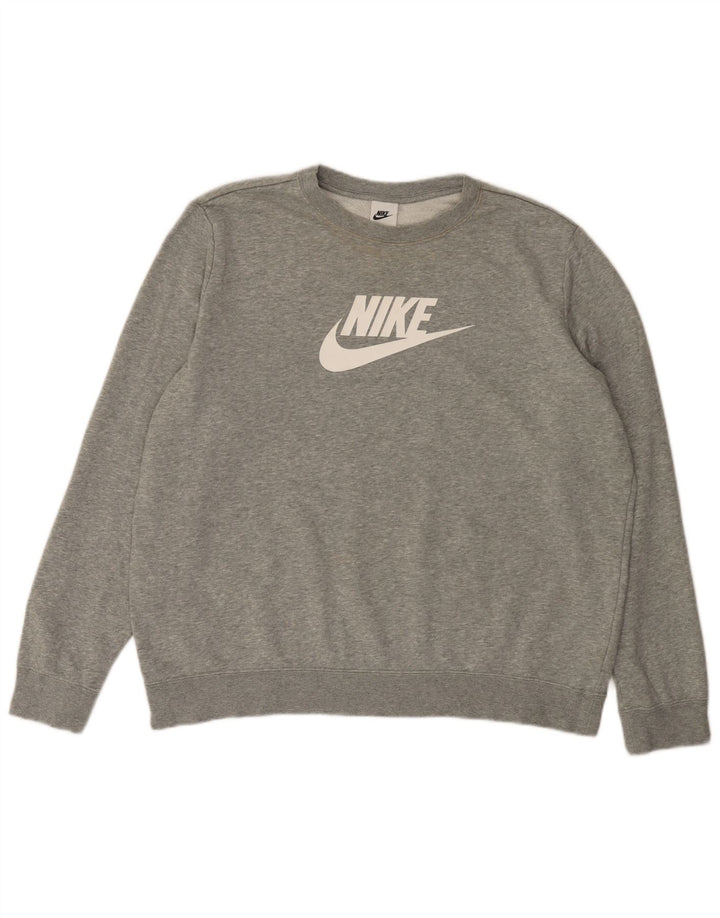 Nike Womens Graphic Oversized Sweatshirt Pullover UK 18 XL Grau meliert