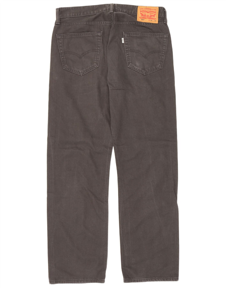 Levi's Herren 505 Straight Jeans W34 L32 Graue Baumwolle