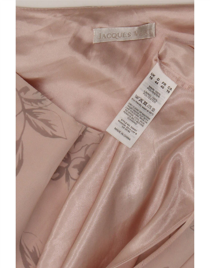 JACQUES VERT Womens Blouse Top UK 18 XL Pink Floral Polyester