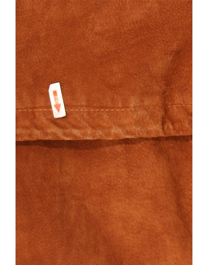 Vintage Herren Wildledermantel IT 48 Mittelbraunes Leder