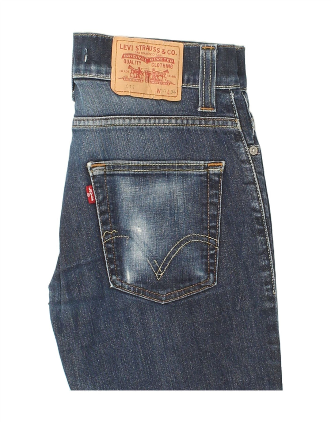LEVI'S Womens 511 Slim Jeans W30 L26 Navy Blue Cotton Vintage Levi's and Second-Hand Levi's from Messina Hembry 
