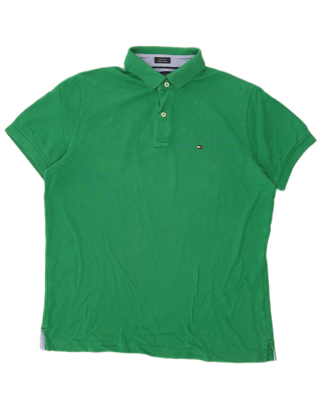 TOMMY HILFIGER Herren Custom Fit Poloshirt Mittelgrün