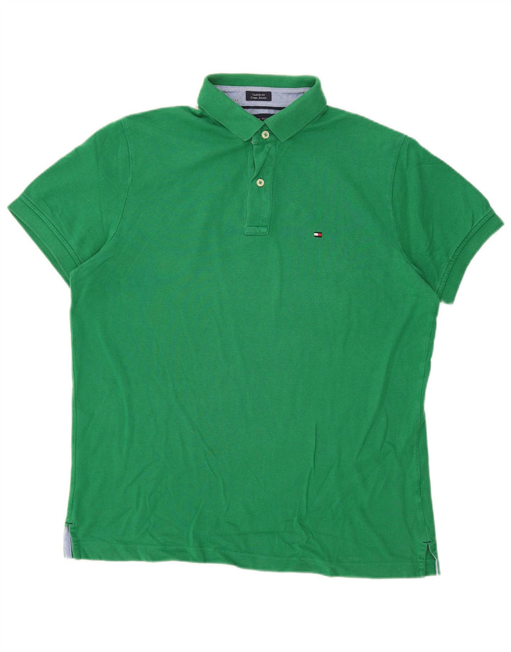 TOMMY HILFIGER Herren Custom Fit Poloshirt Mittelgrün