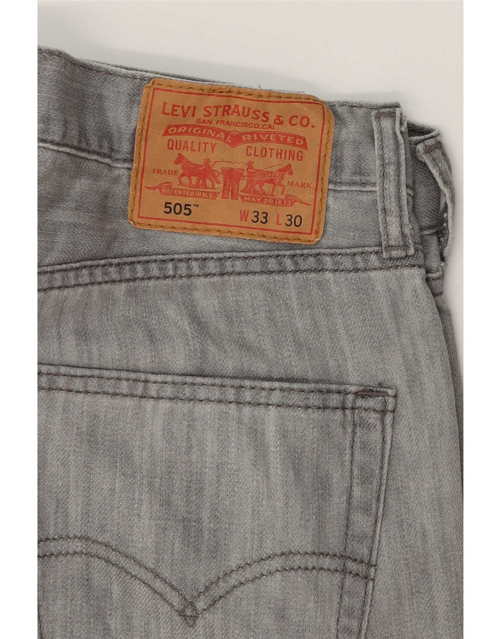 Levi's Herren 505 Straight Jeans W33 L30 Graue Baumwolle