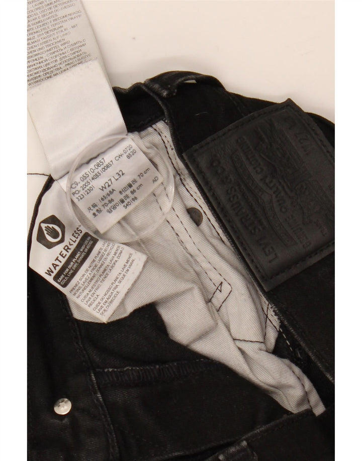 LEVI'S Damen Skinny Jeans W27 L32 Schwarze Baumwolle