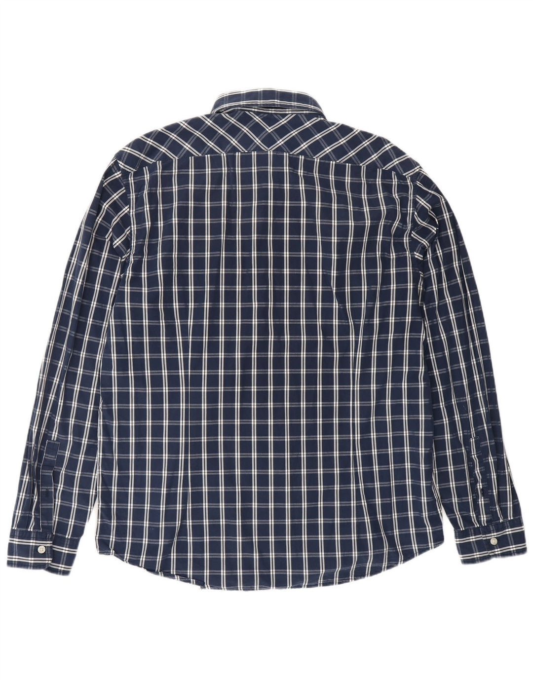ESPRIT Herrenhemd XL, marineblau, kariert, Baumwolle
