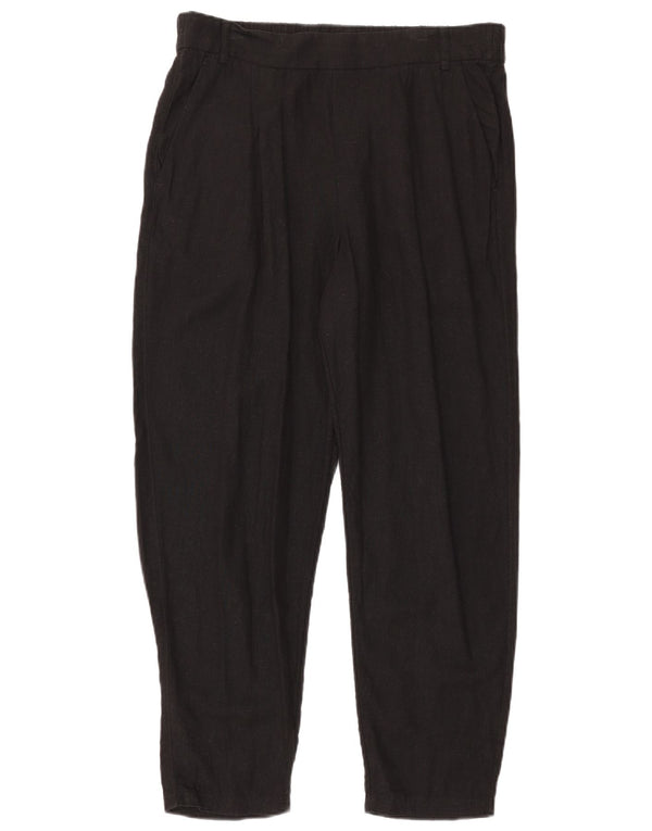 Marks & Spencer Damen Slim Chinohose UK 14 Large W33 L28 Schwarzes Leinen