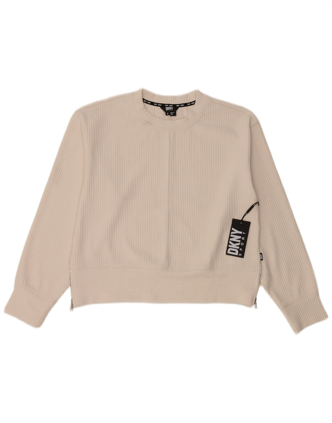 Dkny Damen-Sweatshirt-Pullover UK 14 Mittelweißes Polyester