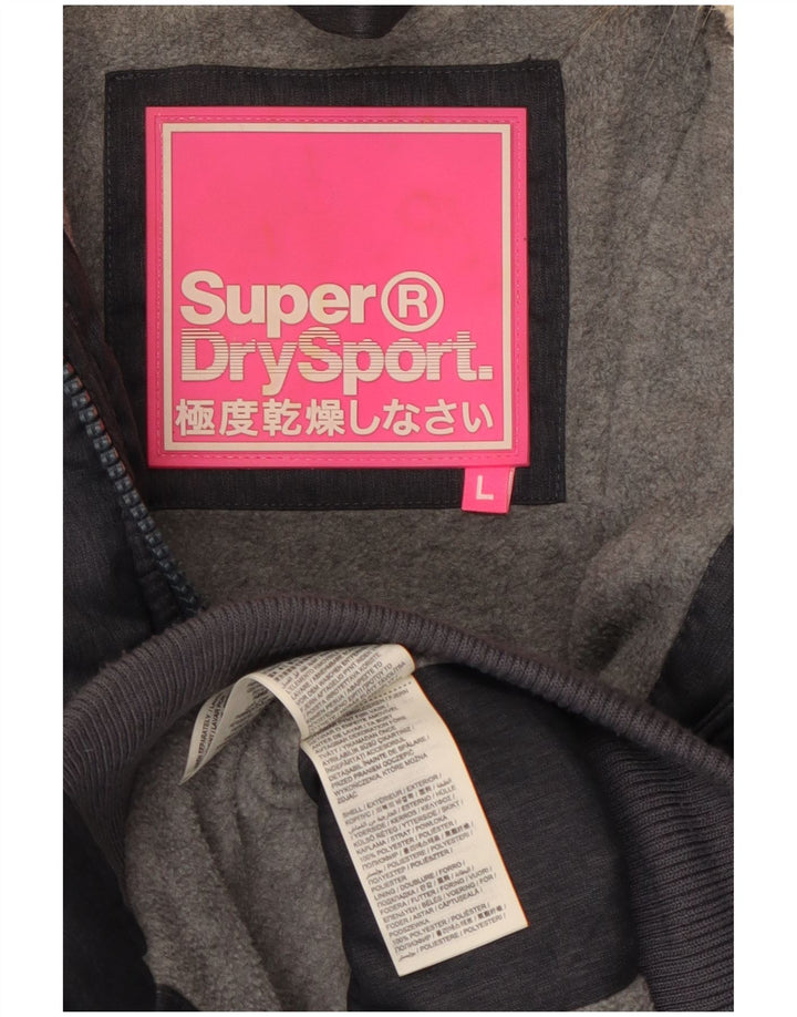 SUPERDRY Wattierte Damenjacke mit Kapuze, UK 14, Größe L, Marineblau, Polyester