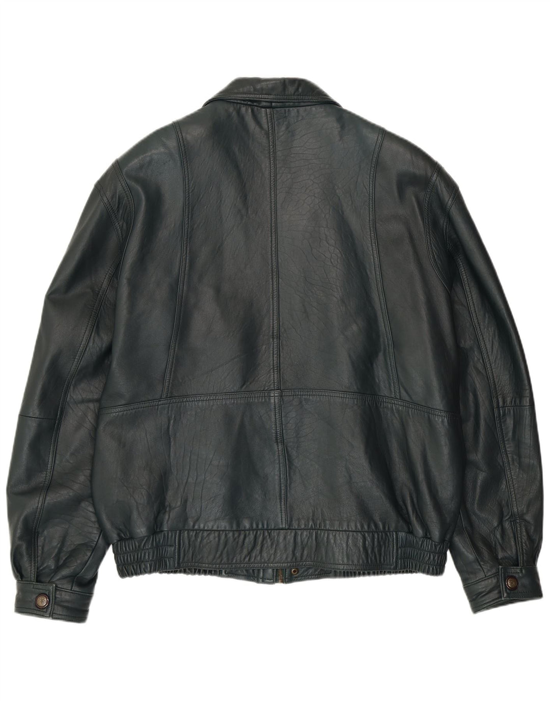 VINTAGE Herren Lederjacke EU 56 3XL Grünes Leder