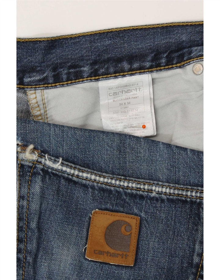 Carhartt Herren Straight Jeans W34 L34 Blaue Baumwolle