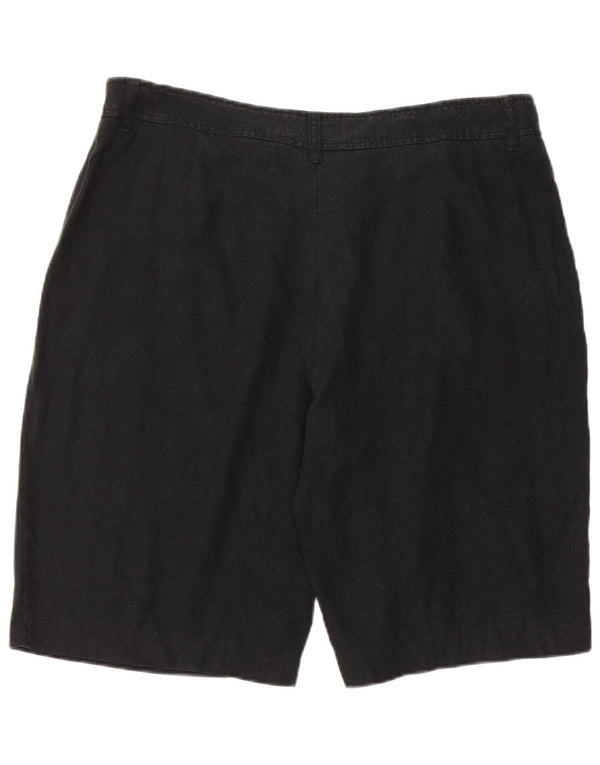 Marks & Spencer Damen Freizeitshorts UK 16 Large W34 Schwarzes Leinen