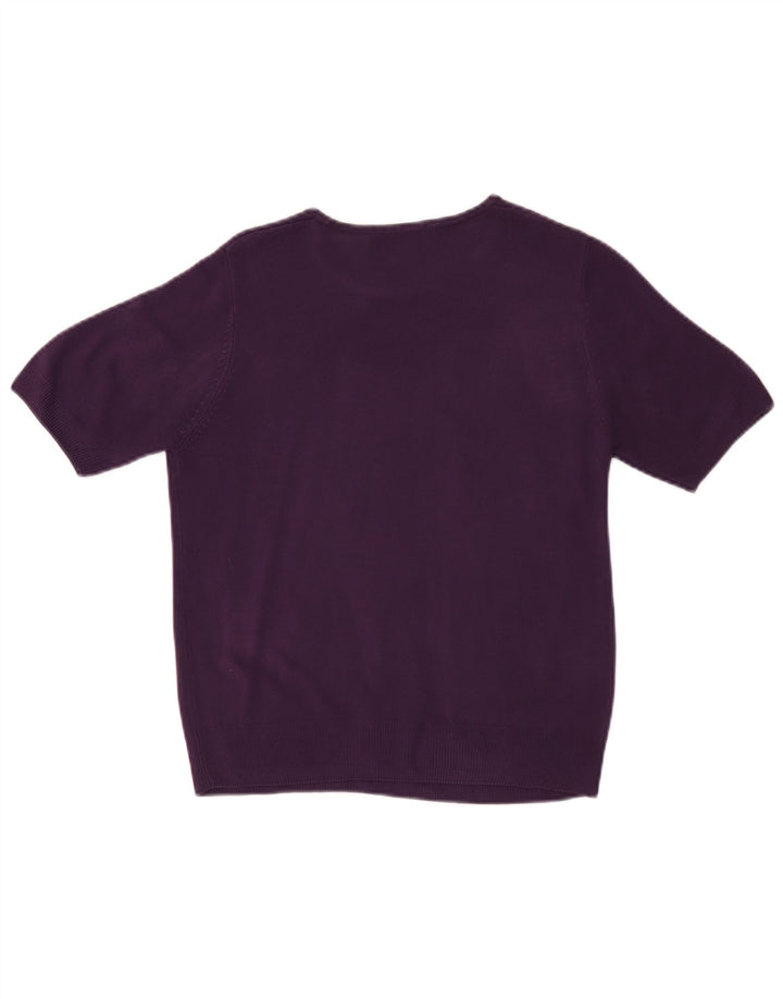 Marks & Spencer Damen-Pullover mit U-Boot-Ausschnitt, UK 12, Mittelviolett