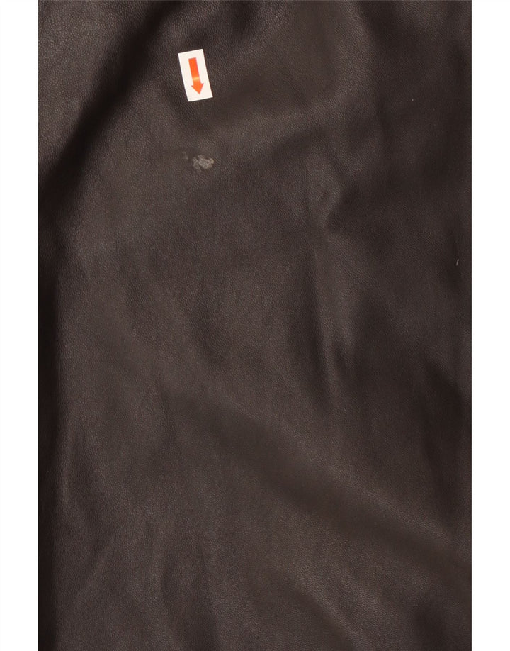 Geox Herren Bomber Lederjacke UK 42 XL Schwarzes Leder