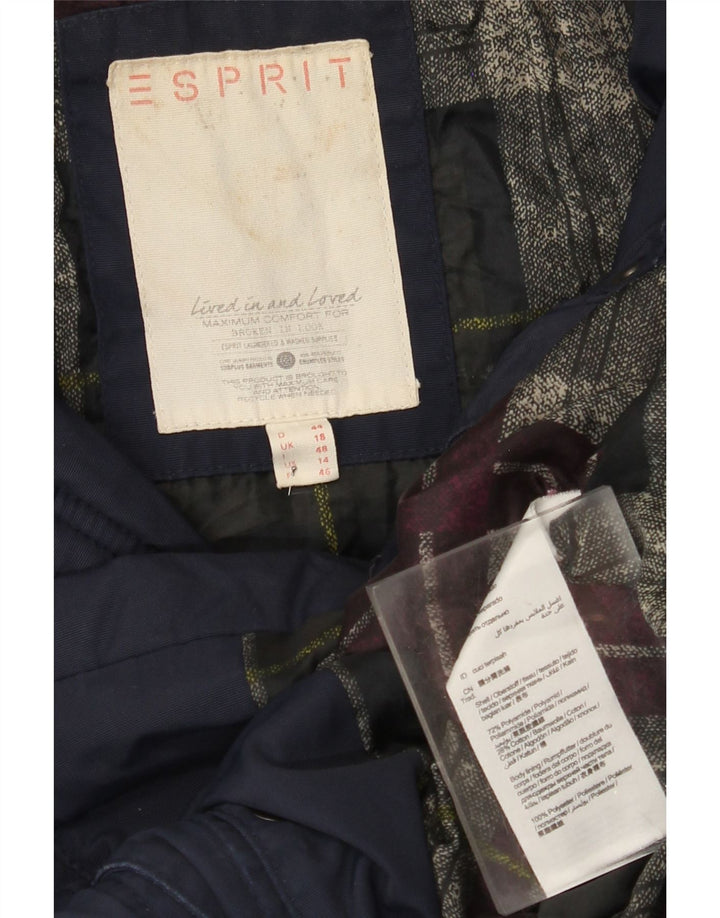 Esprit Wattierter Damenmantel mit Kapuze UK 18 XL Marineblau Polyamid