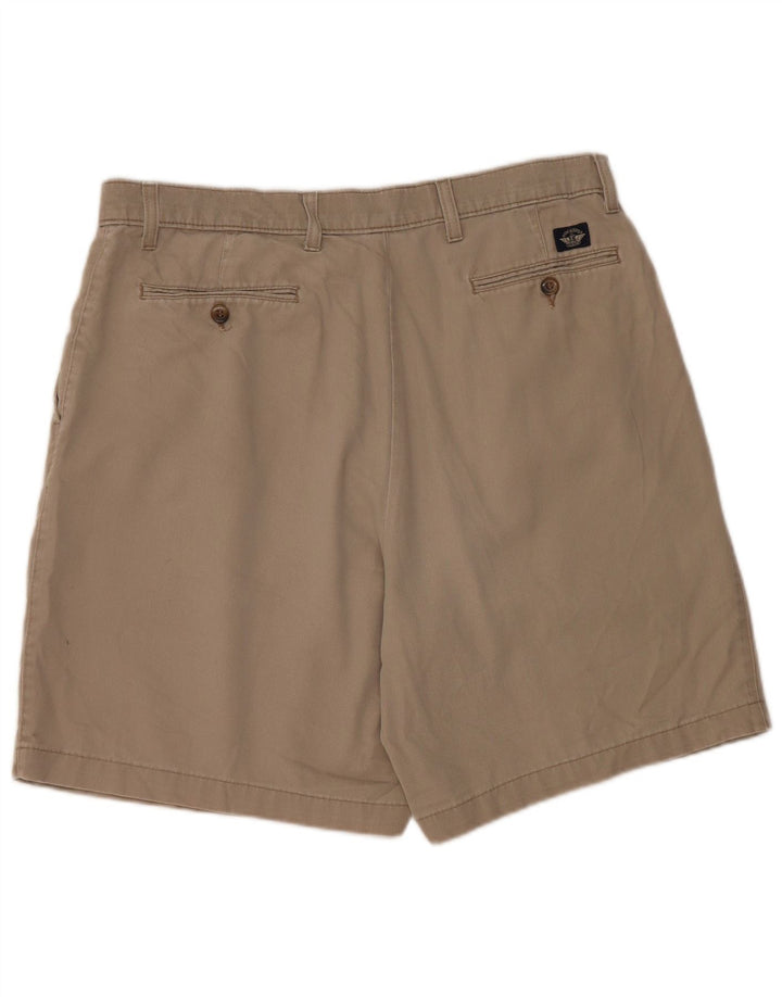 DOCKERS Herren Khakis Pegged Chino Shorts W36 Large Beige Baumwolle