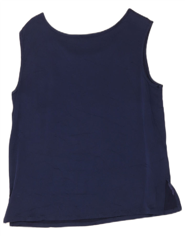 Luisa Spagnoli Damen Weste Top UK 14 Large Marineblau Acetat