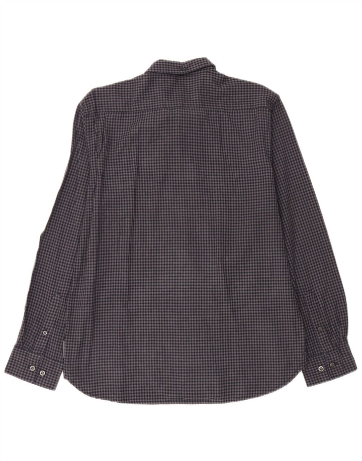 French Connection Herren-Flanellhemd, groß, marineblau, Gingham-Baumwolle