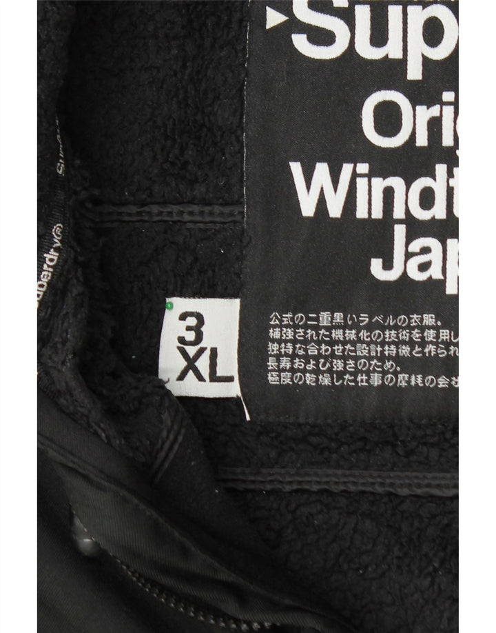 SUPERDRY Herren Windtrekker Windjacke UK 46 3XL Schwarz Polyester