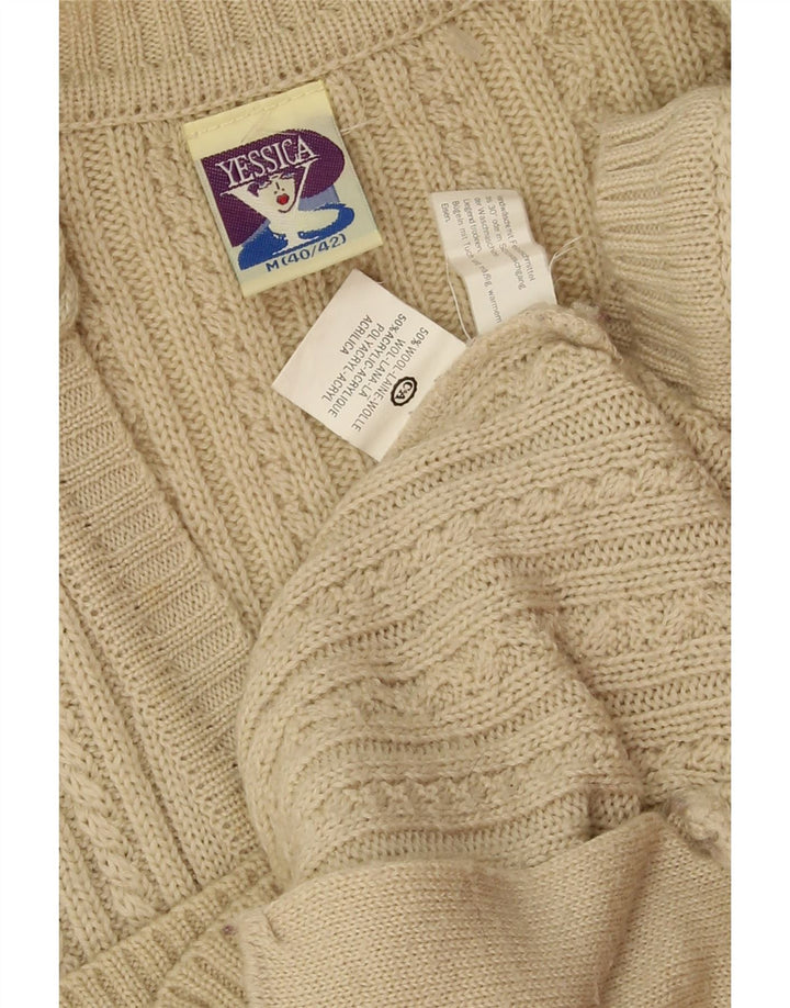YESSICA Womens Oversized Longline Cardigan Sweater EU 40/42 Medium Beige Vintage Yessica and Second-Hand Yessica from Messina Hembry 