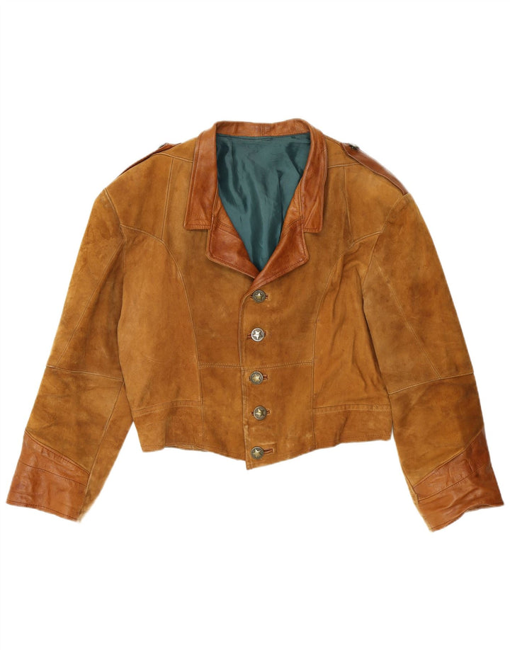 Vintage Herren Wildleder Bomberjacke UK 38 Mittelbraun