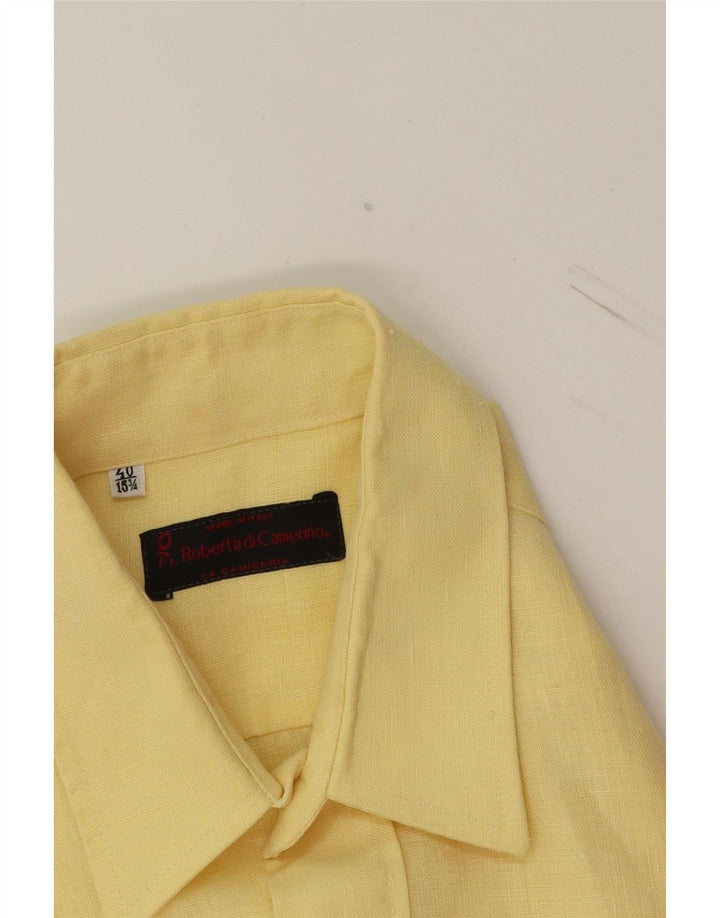 ROBERTA DI CAMERINO Mens Shirt Size 40 15 1/2 Medium Yellow Vintage Roberta di Camerino and Second-Hand Roberta di Camerino from Messina Hembry 