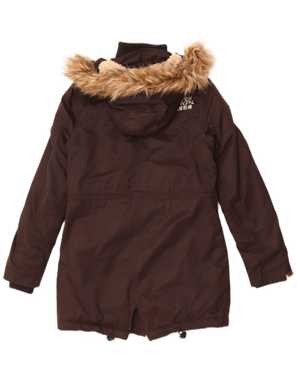 Superdry Damen The Windparka Hooded Parka Jacke UK 14 Medium Schwarz