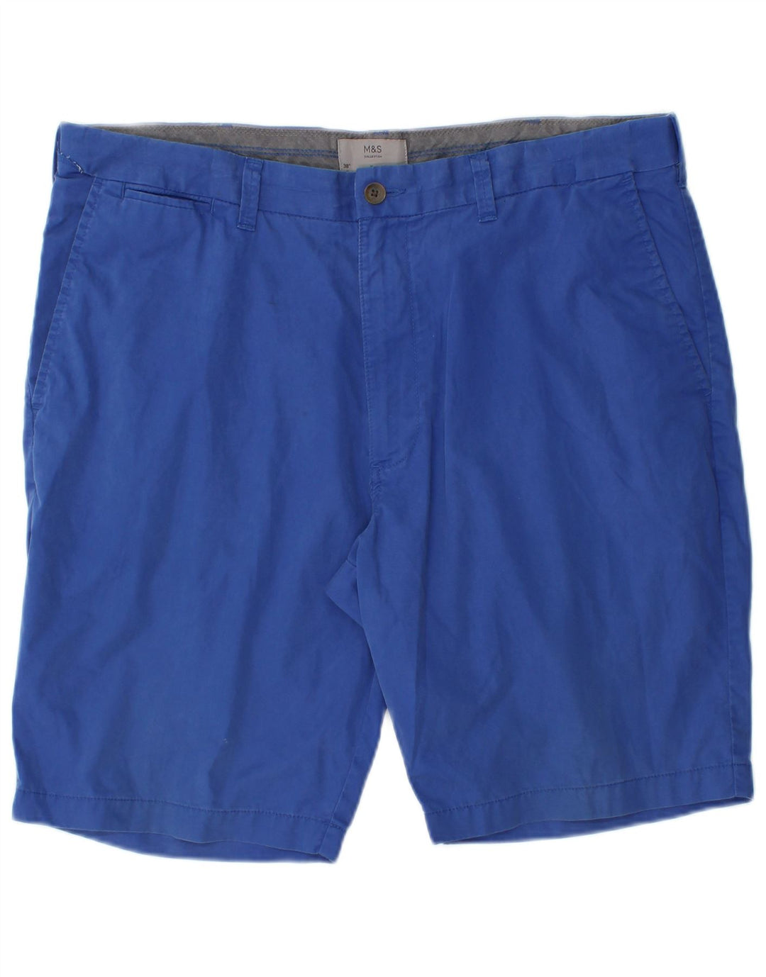 Marks & Spencer Herren Chinoshorts W38 XL Blaue Baumwolle