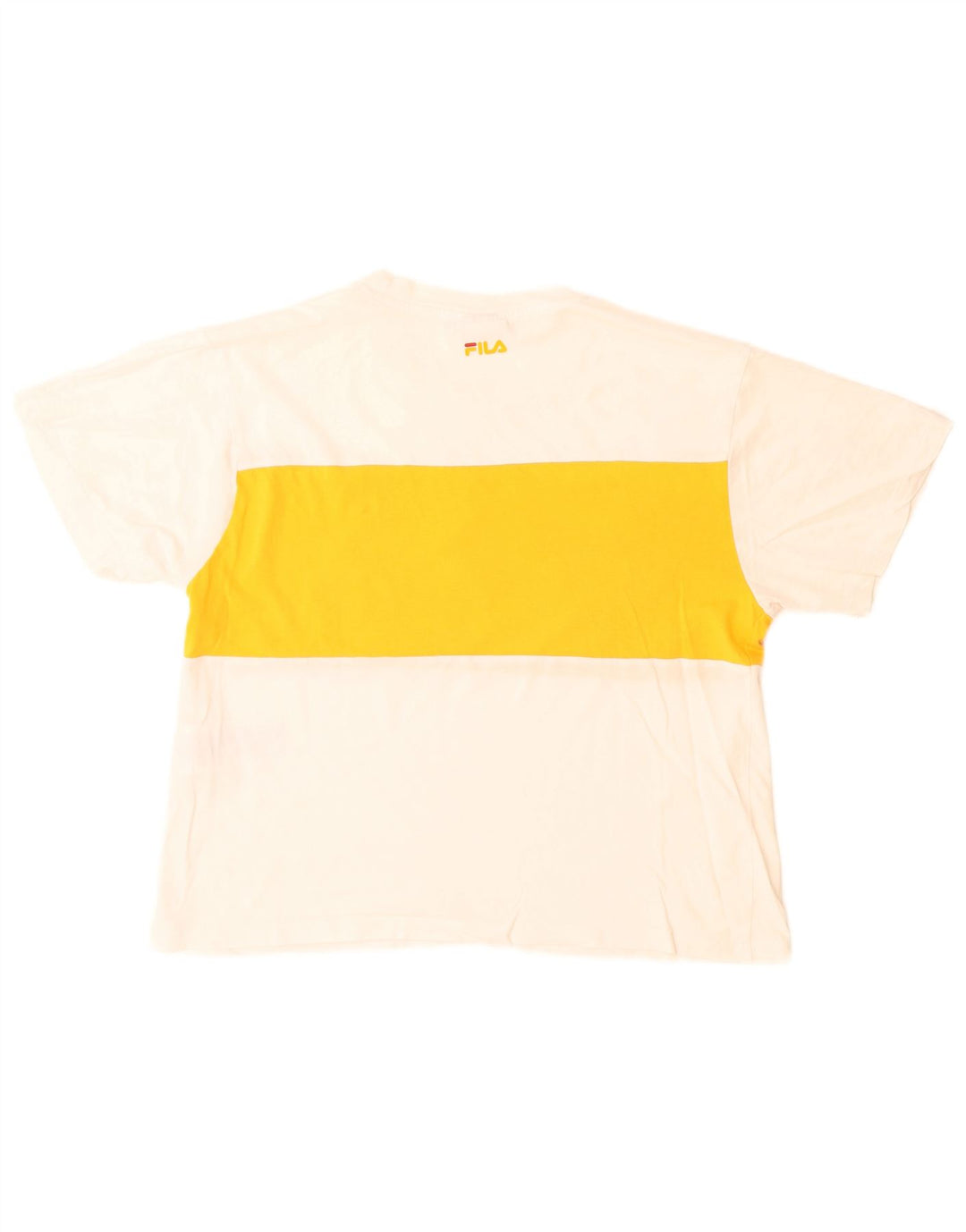 Fila Damen Grafik-T-Shirt-Oberteil UK 14 Mittelweiße Baumwolle