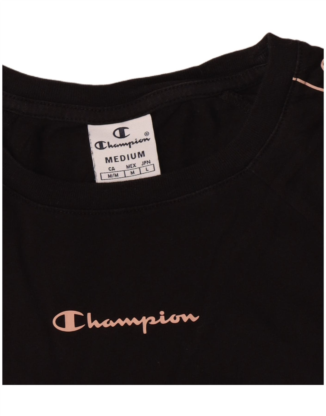 Champion Damen Graphic Top Langarm UK 12 Medium Schwarz