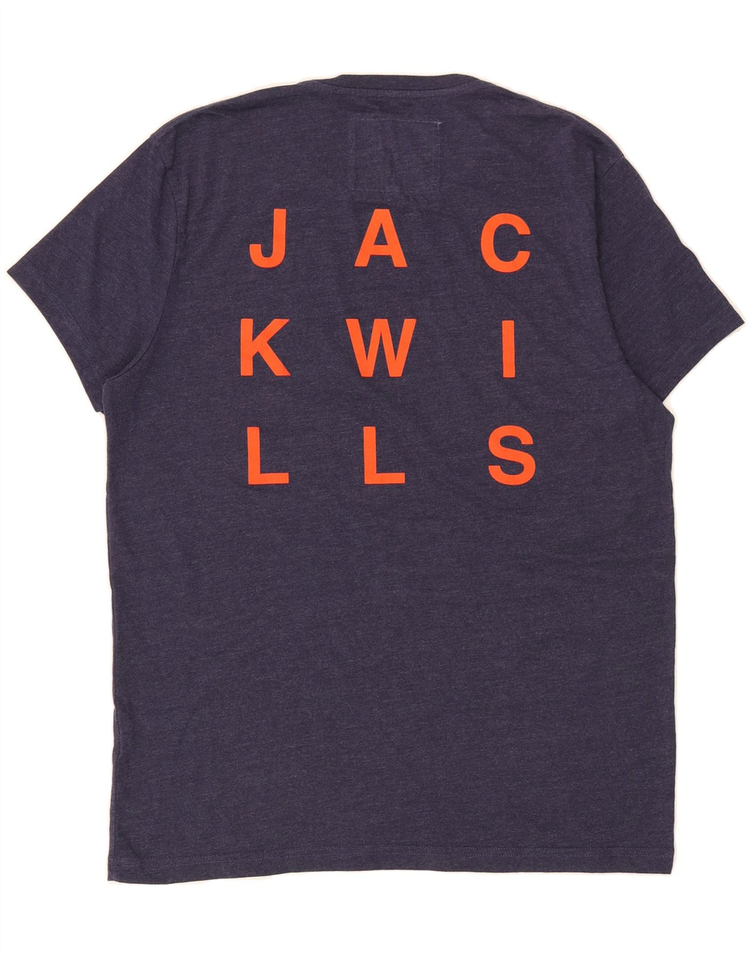 JACK WILLS Mens Graphic T-Shirt Top Medium Navy Blue Cotton Vintage Jack Wills and Second-Hand Jack Wills from Messina Hembry 
