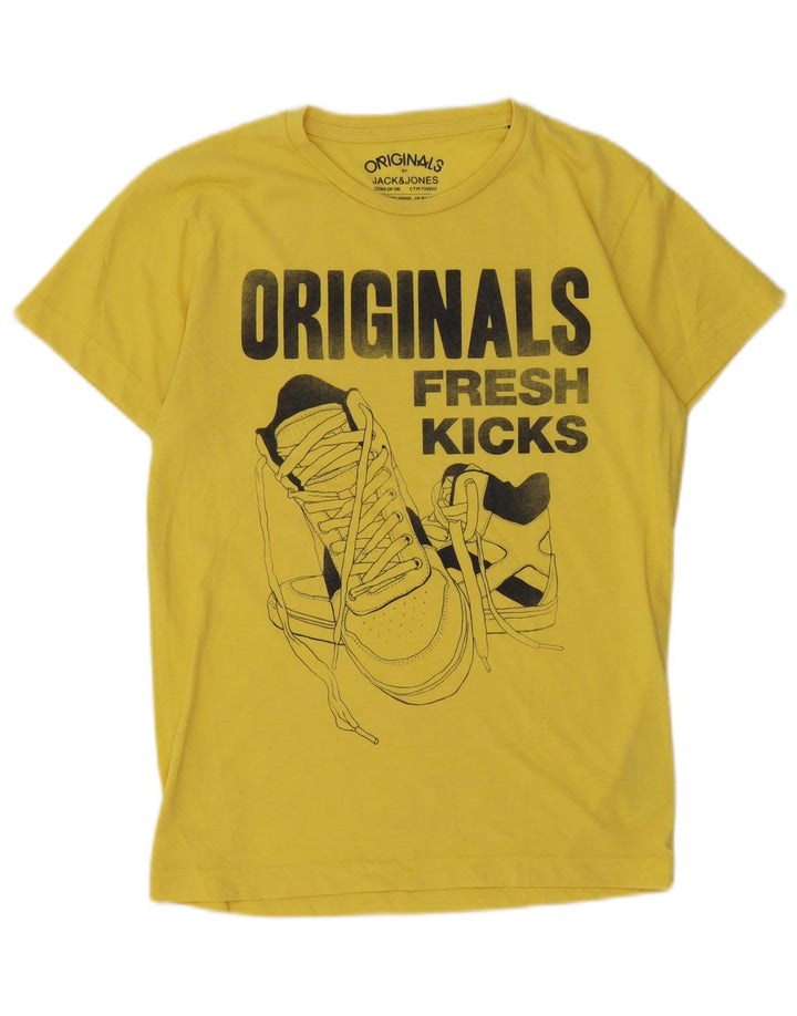 Jack & Jones Herren-T-Shirt mit Grafik, Größe S, Gelb, Baumwolle
