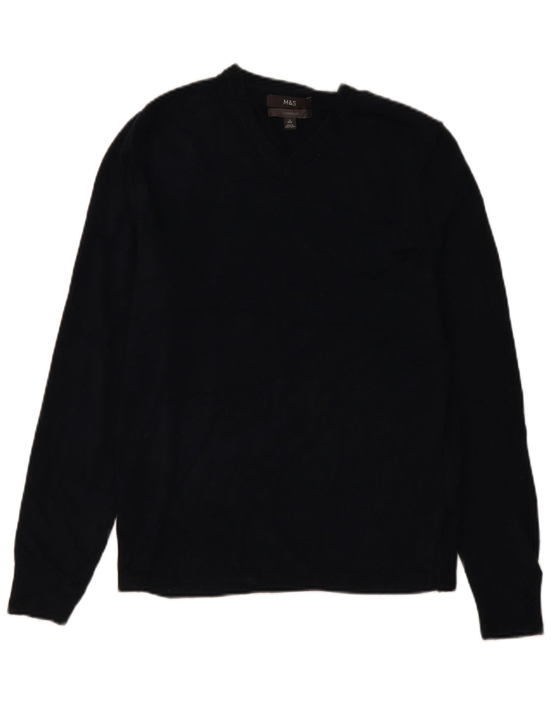 Marks & Spencer Herren-Pullover mit V-Ausschnitt, Mittelblau, Acryl