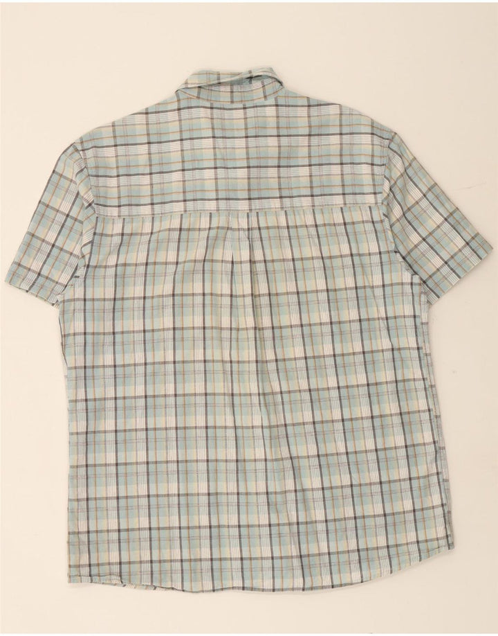 WRANGLER Herren-Kurzarmhemd, groß, blau kariert, Baumwolle