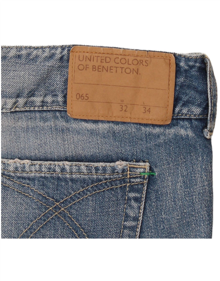 Benetton Damen Jeansrock W32 Große blaue Baumwolle