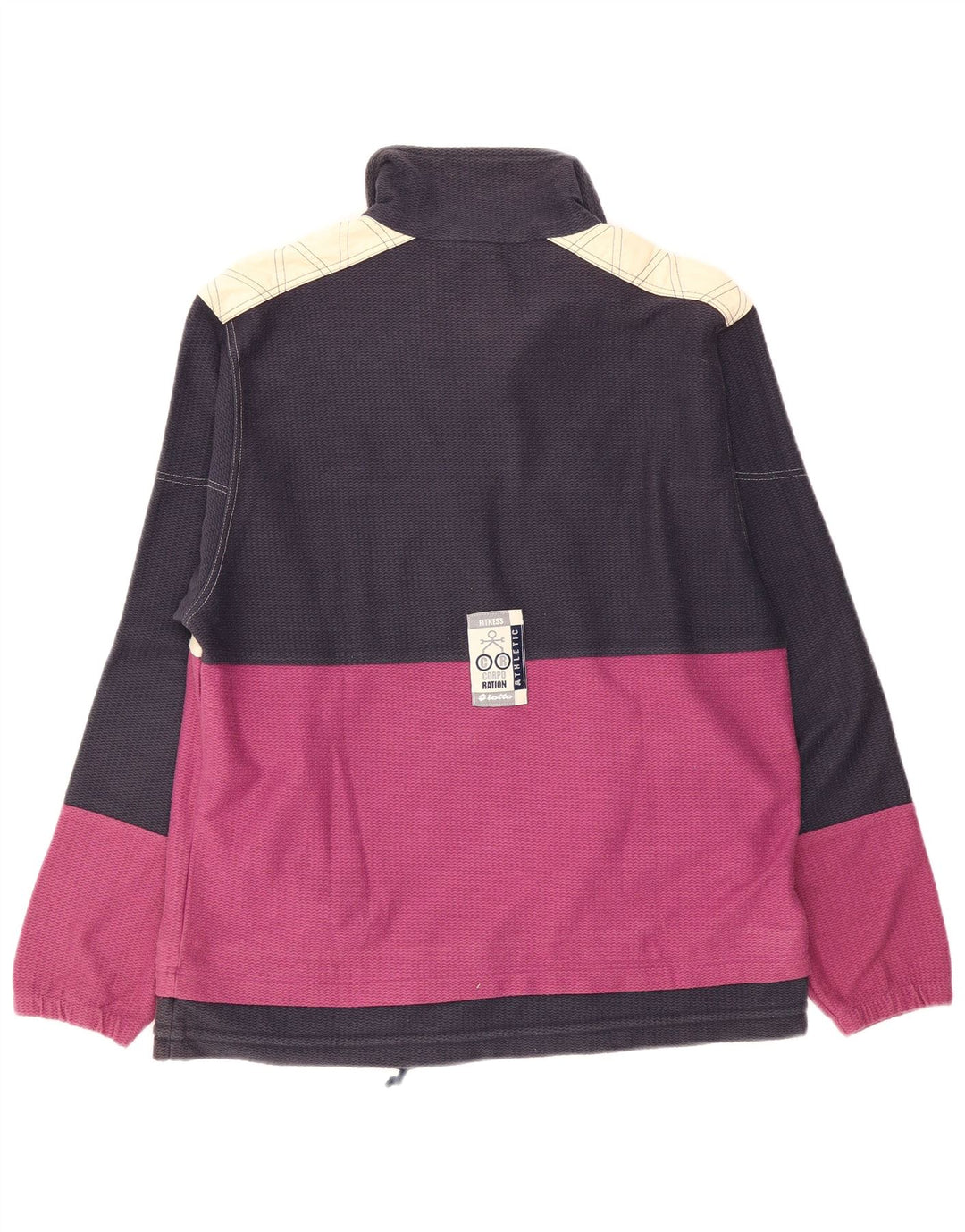 Lotto Herren-Sweatshirt mit grafischem Reißverschluss am Hals, mittelgroß, Marineblau, Farbblock