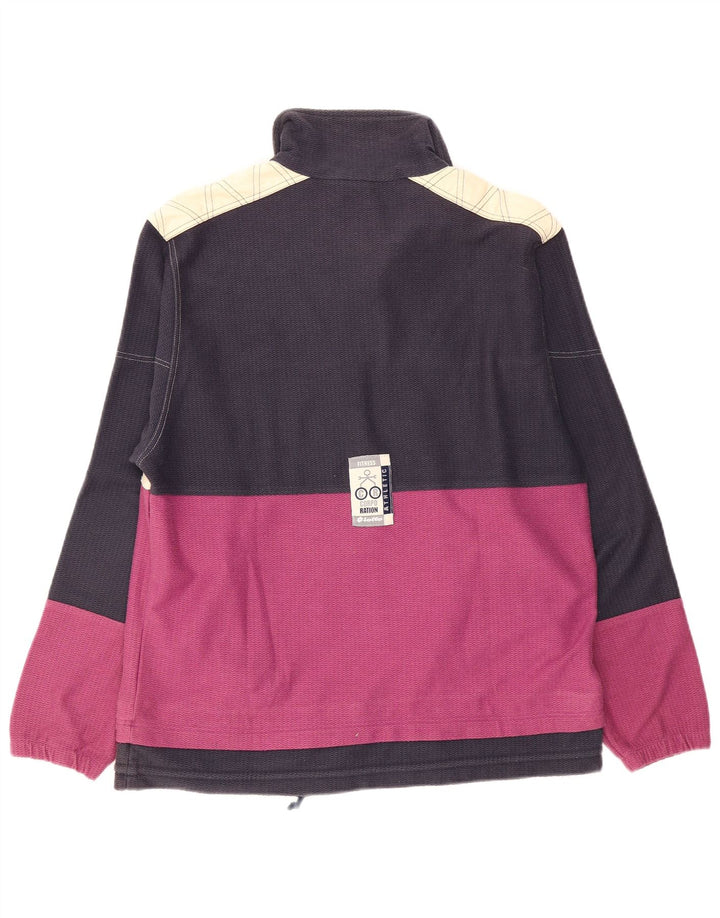 Lotto Herren-Sweatshirt mit grafischem Reißverschluss am Hals, mittelgroß, Marineblau, Farbblock