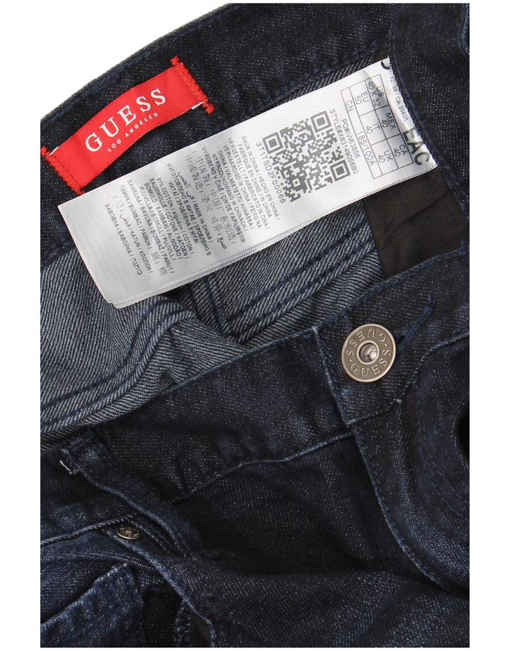 Guess Herren Straight Jeans W40 L32 Marineblaue Baumwolle