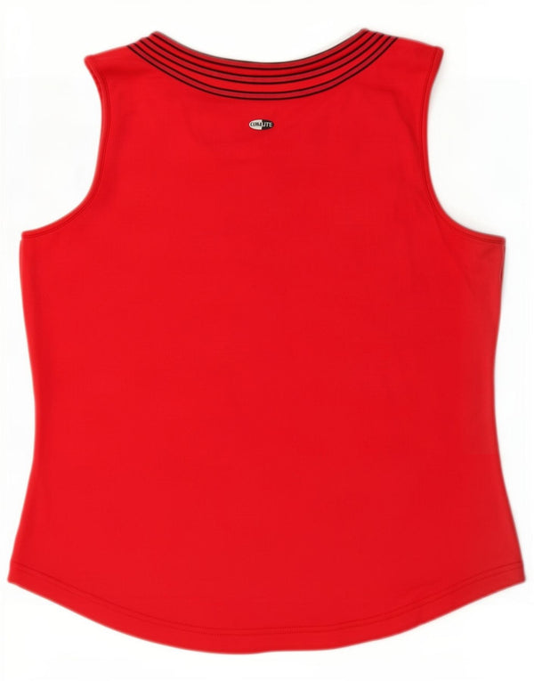 Adidas Damen Weste Top UK 16 Large Rot Nylon