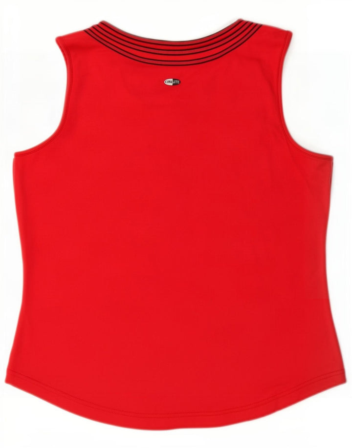 Adidas Damen Weste Top UK 16 Large Rot Nylon