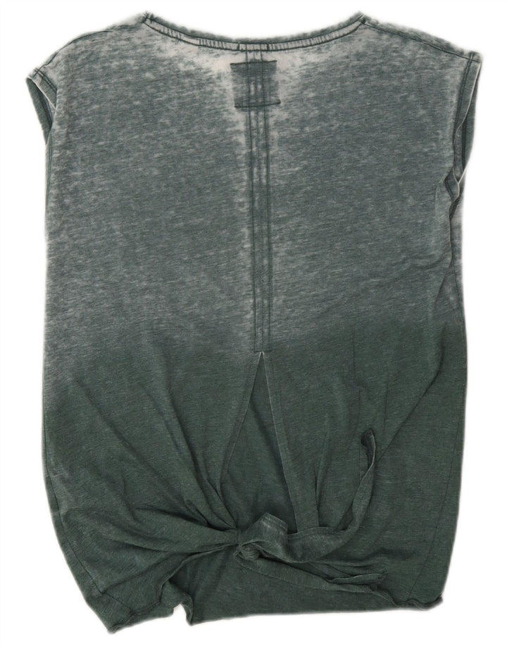 Superdry Damen Übergroßes Grafik-Trägershirt UK 8 Small Grüne Baumwolle