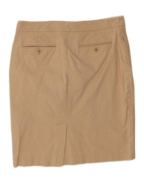 Ralph Lauren Damen gerader Rock US 6 Medium W32 Beige Baumwolle