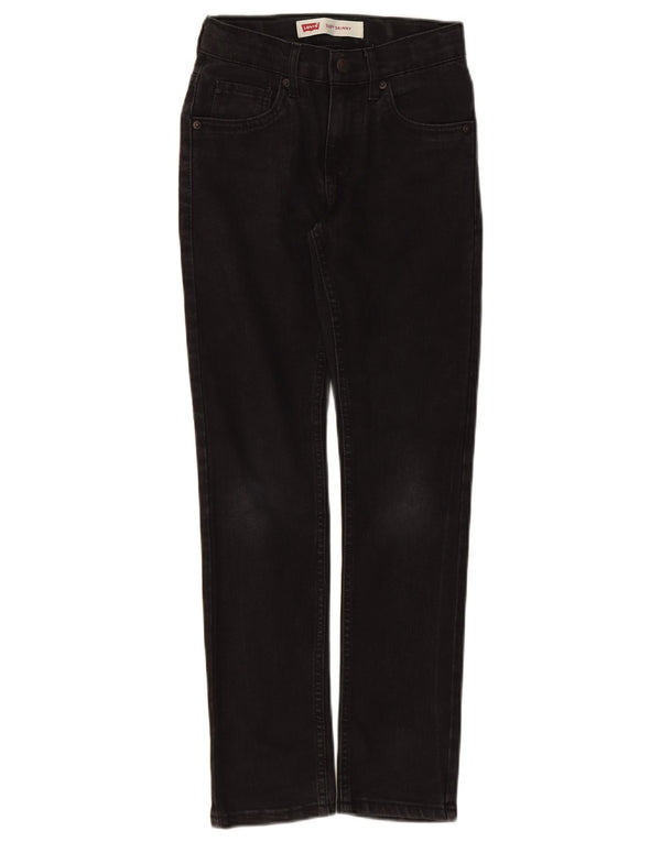 LEVI'S Mädchen 510 Skinny Jeans 9–10 Jahre W24 L26 Schwarze Baumwolle