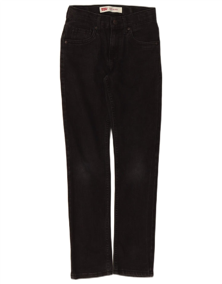 LEVI'S Mädchen 510 Skinny Jeans 9–10 Jahre W24 L26 Schwarze Baumwolle