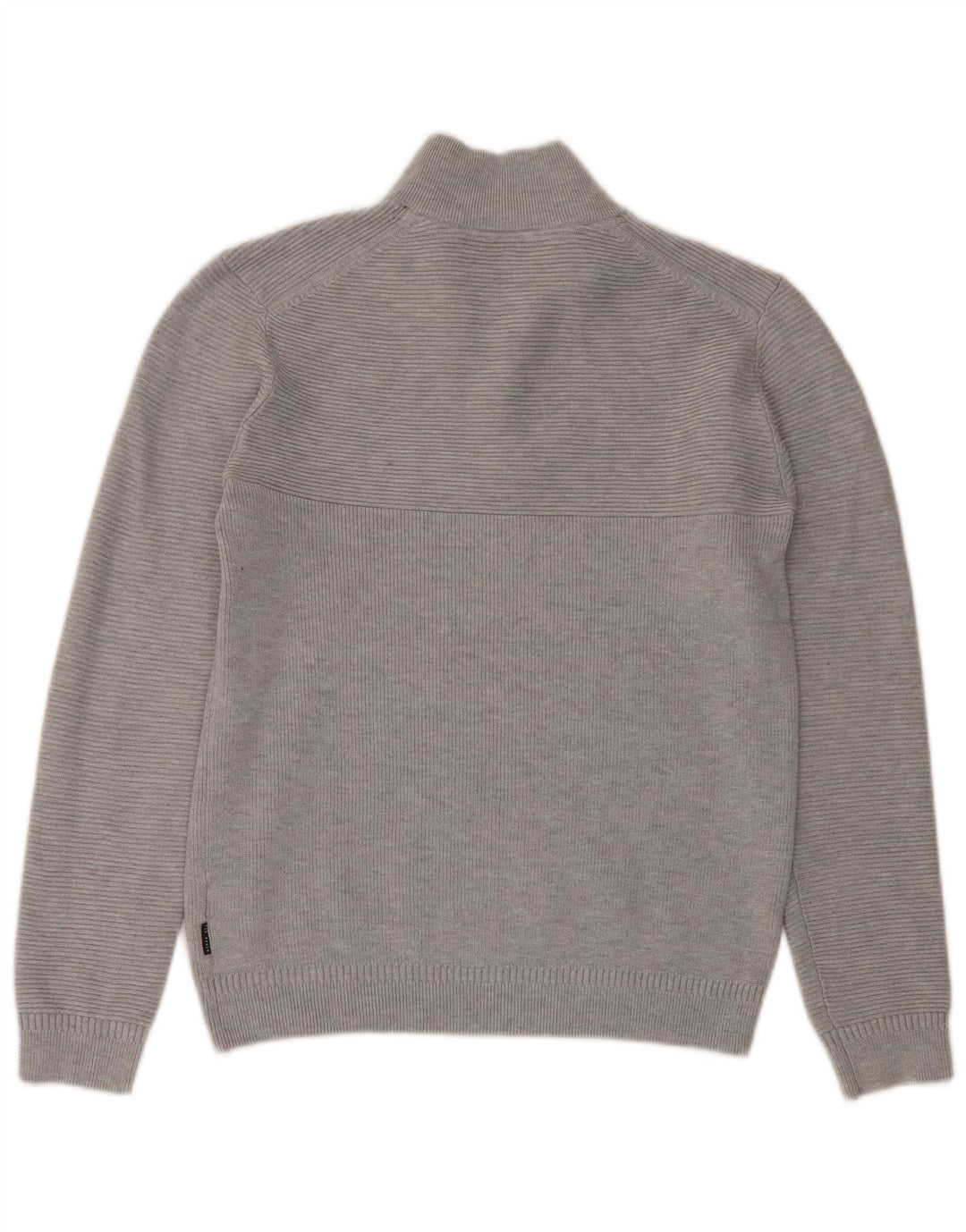Ted Baker Herren-Pullover mit Reißverschluss am Hals, Größe 3, mittelgraues Polyester