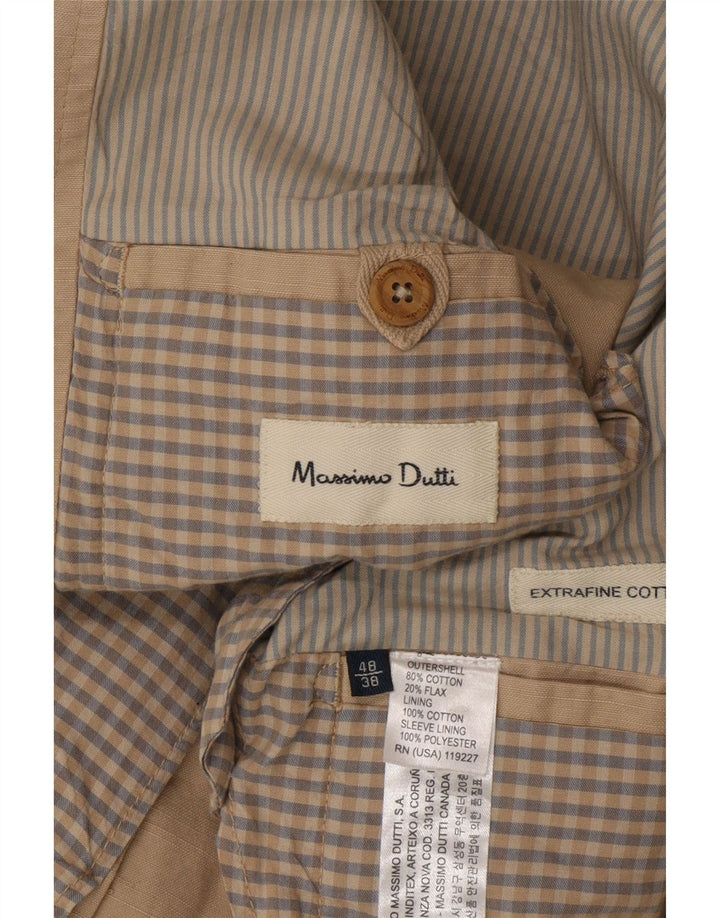 Massimo Dutti Herren-Blazer mit 2 Knöpfen, EU 48, mittelbeige Baumwolle