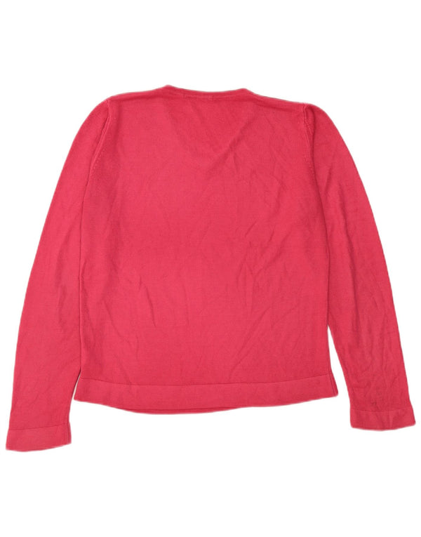 Marks & Spencer Damen-Pullover mit V-Ausschnitt, UK 12, Mittelrosa, Acryl